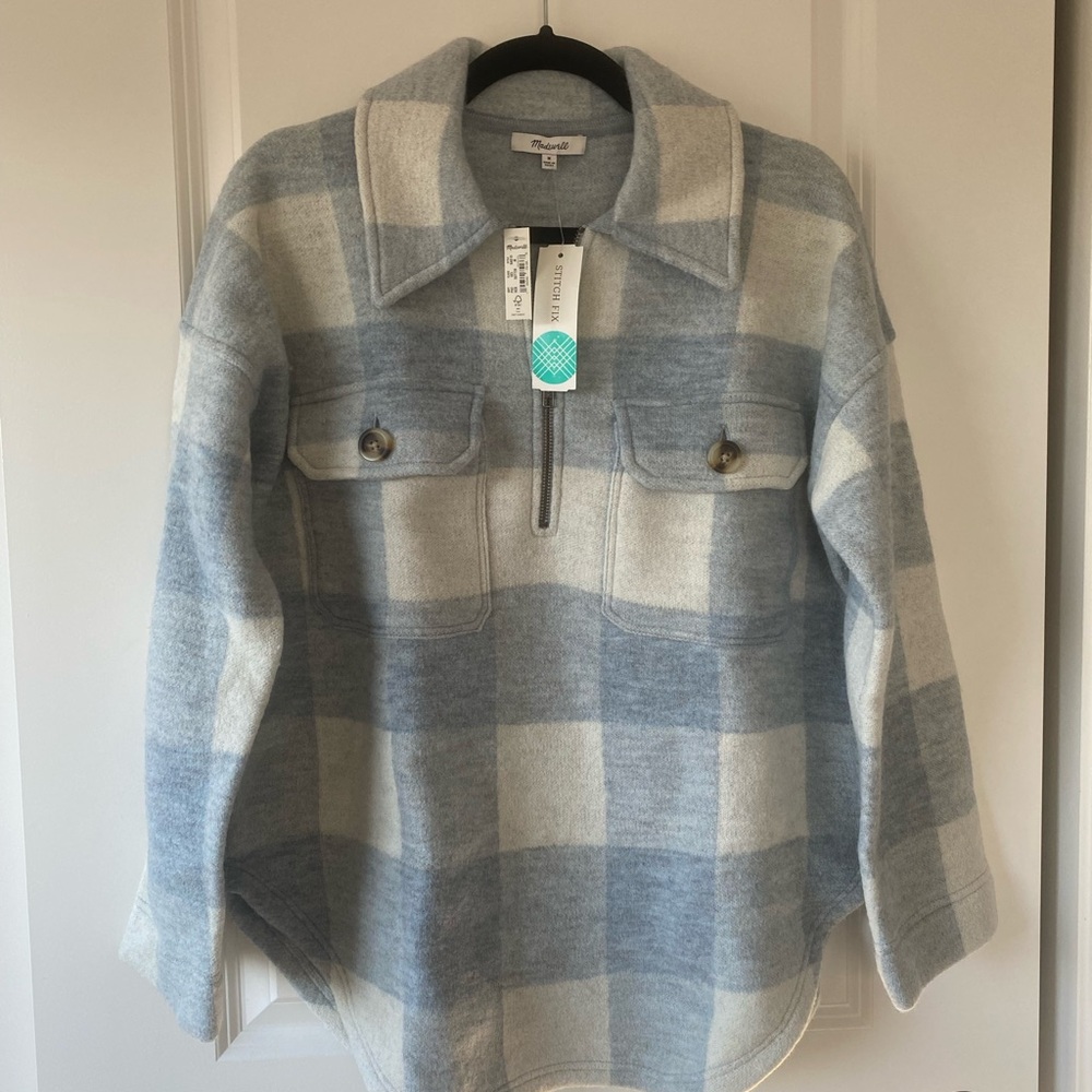 Madewell Boiled Wool Half Zip Popover